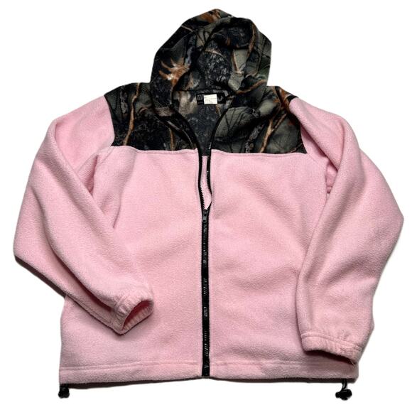 WFS Pink Camouflage Hunting Fleece Jacket Coat with hoody L - Picture 3 of 7